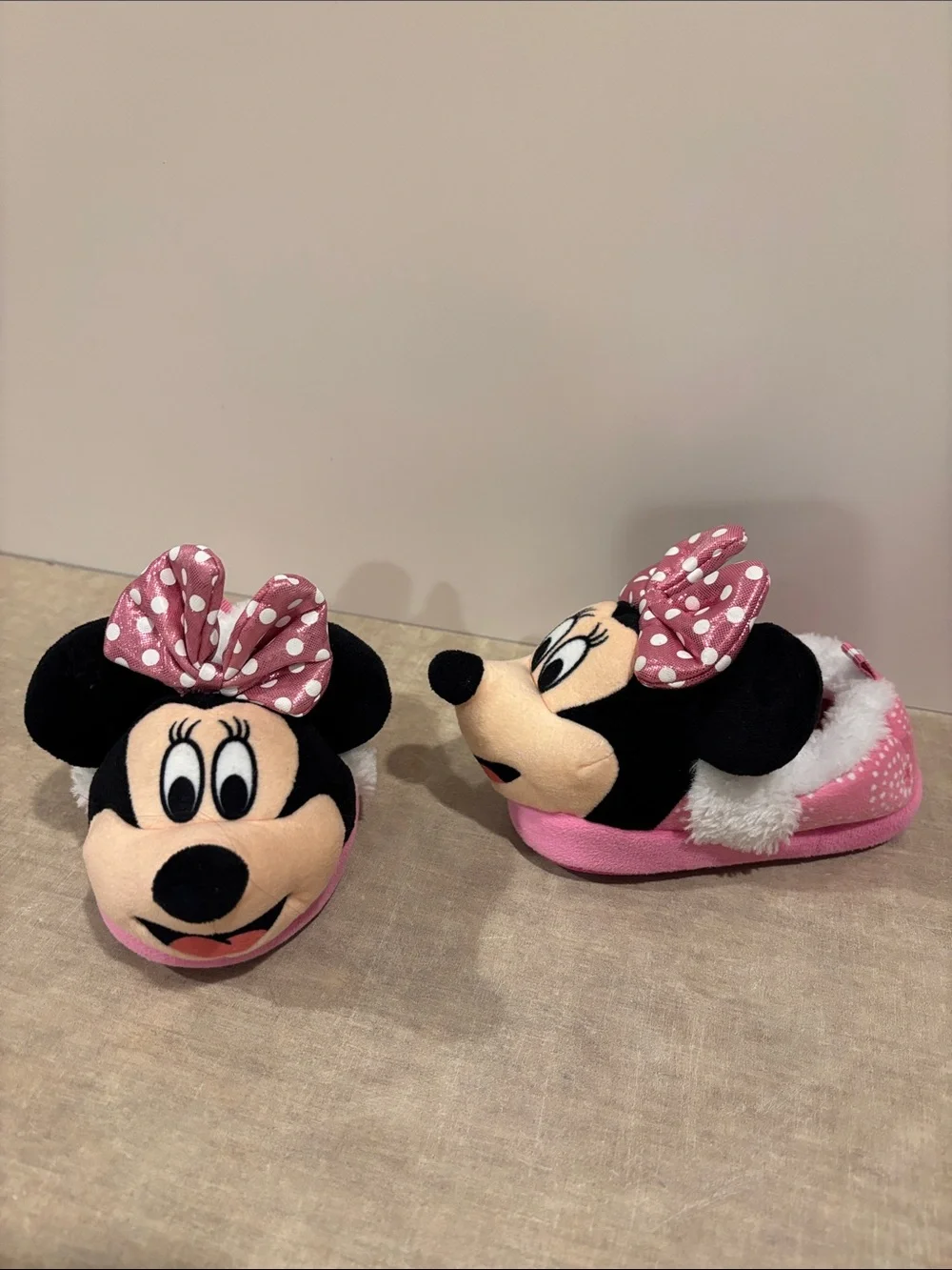 plush slippers minnie slippers for adults Girls Pink Minnie Mouse Plush Slip-On Slippers